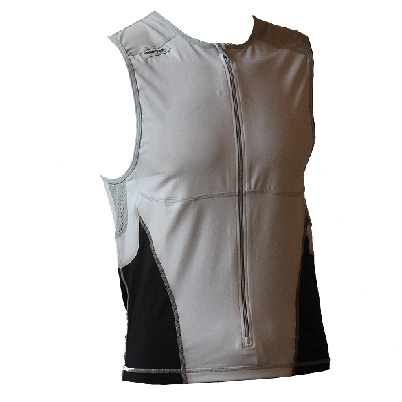52965-Ironman-tri-top-front-zip-mouwloos-bodysuit-witzwart-heren-afbeelding-1