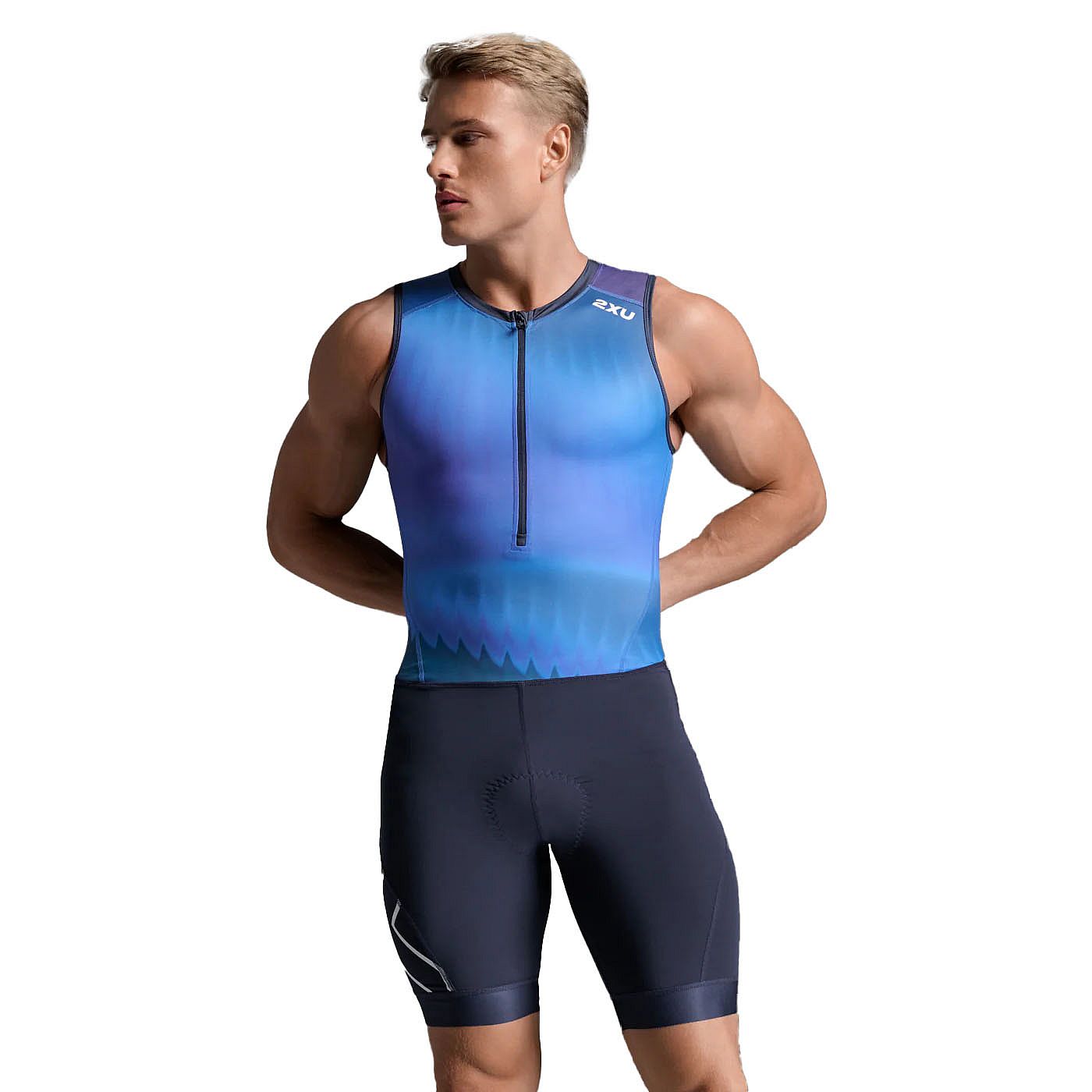 113367-2XU-Core-Sleeved-Trisuit-Azure-BlueMidnight-Heren-afbeelding-1
