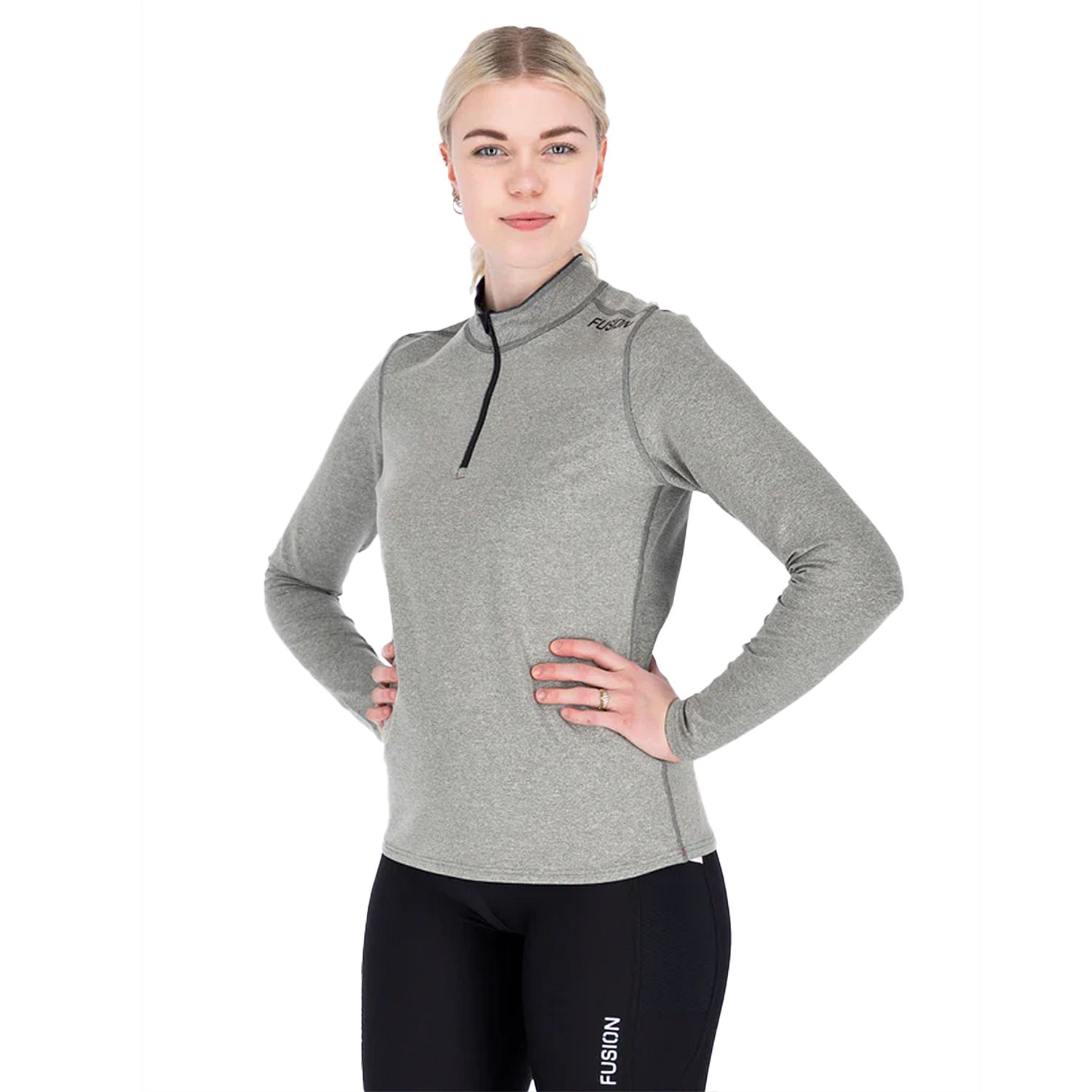 94462-Fusion-C3-Zip-Neck-lichtgrijs-dames-afbeelding-1