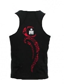 52972-Ironman-tri-top-front-zip-mouwloos-multisport-tattoo-zwartrood-heren-afbeelding-2