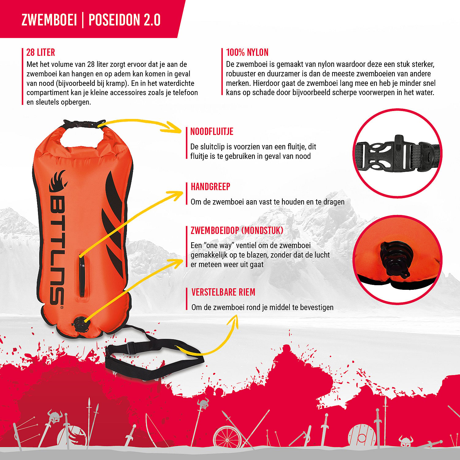 100004-BTTLNS-Poseidon-2.0-zwemboei-28-liter-oranje-afbeelding-3