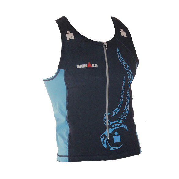 52968-Ironman-tri-top-front-zip-mouwloos-multisport-tattoo-blauw-heren-afbeelding-1