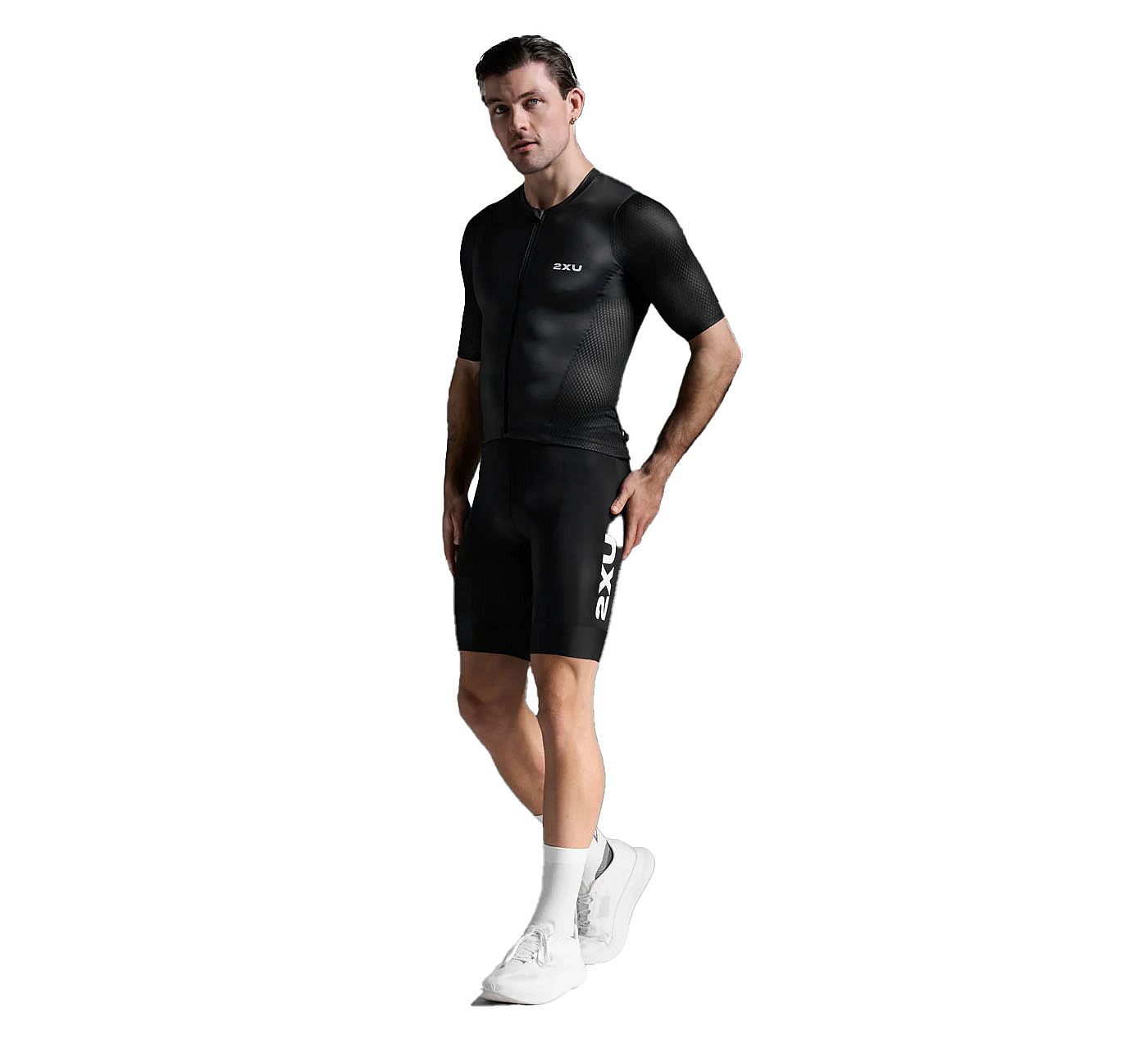 113336-2XU-Aero-Hex-Tri-top-korte-mouw-BlackWhite-Heren-afbeelding-1