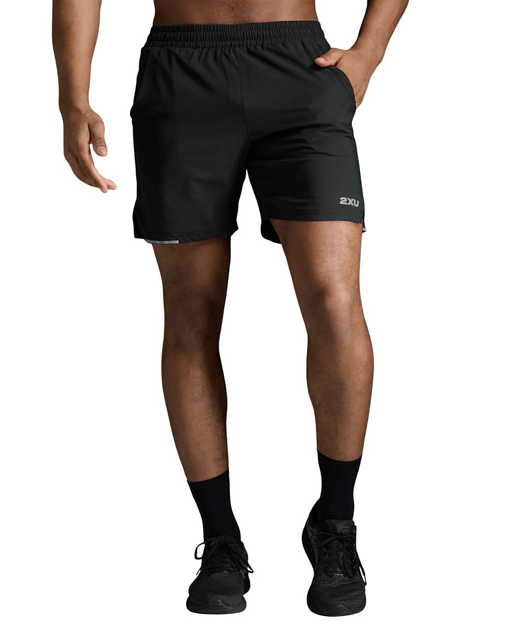 113637-2XU-Aero-7-Inch-Shorts-BlackSilver-Reflective-Heren-afbeelding-1