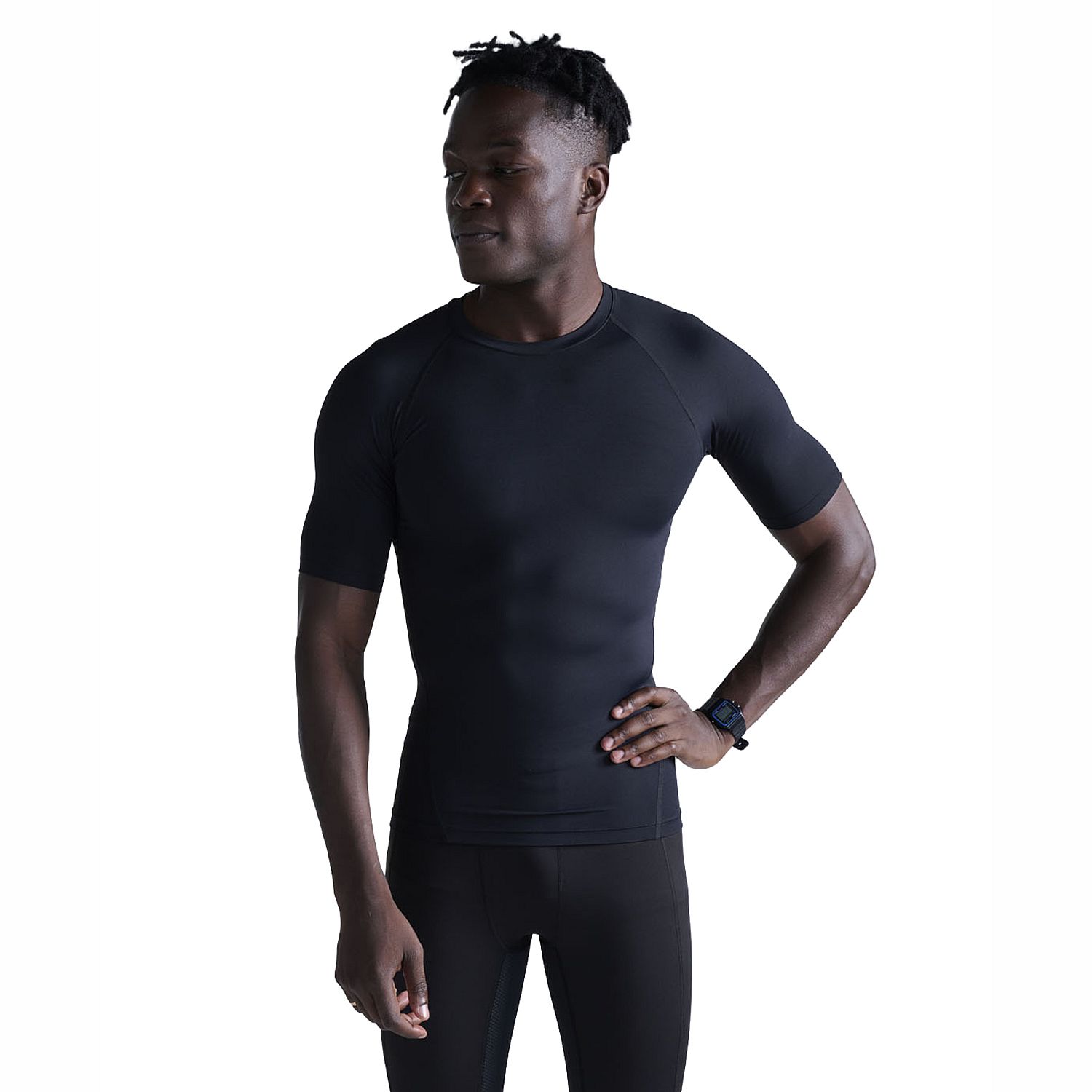 141808-2XU-Core-compression-hardloopshirt-korte-mouw-Black-heren-afbeelding-4
