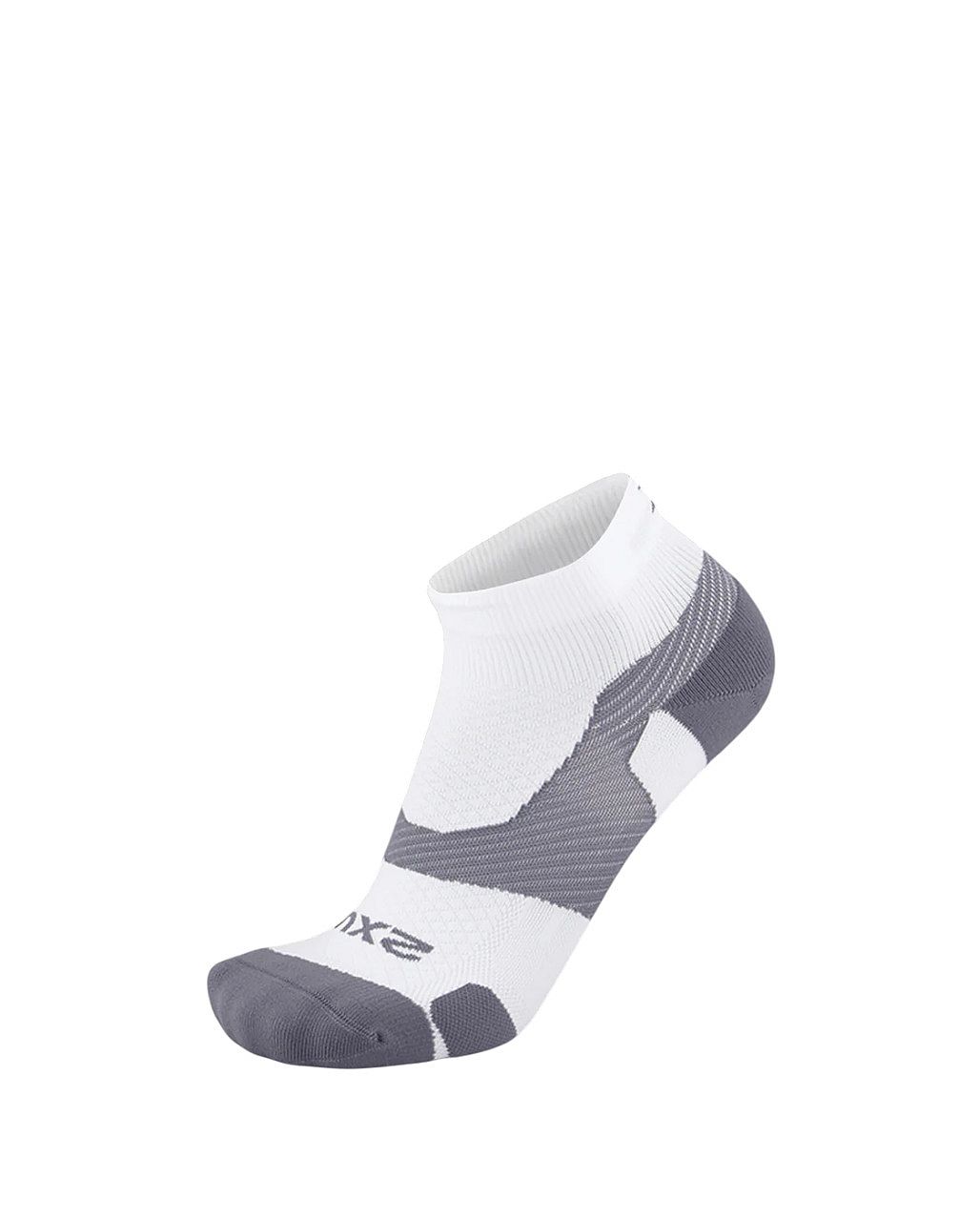 113741-2XU-Vectr-Light-Cushion-14-Crew-hardloopsokken-WhiteGrey-unisex-afbeelding-1