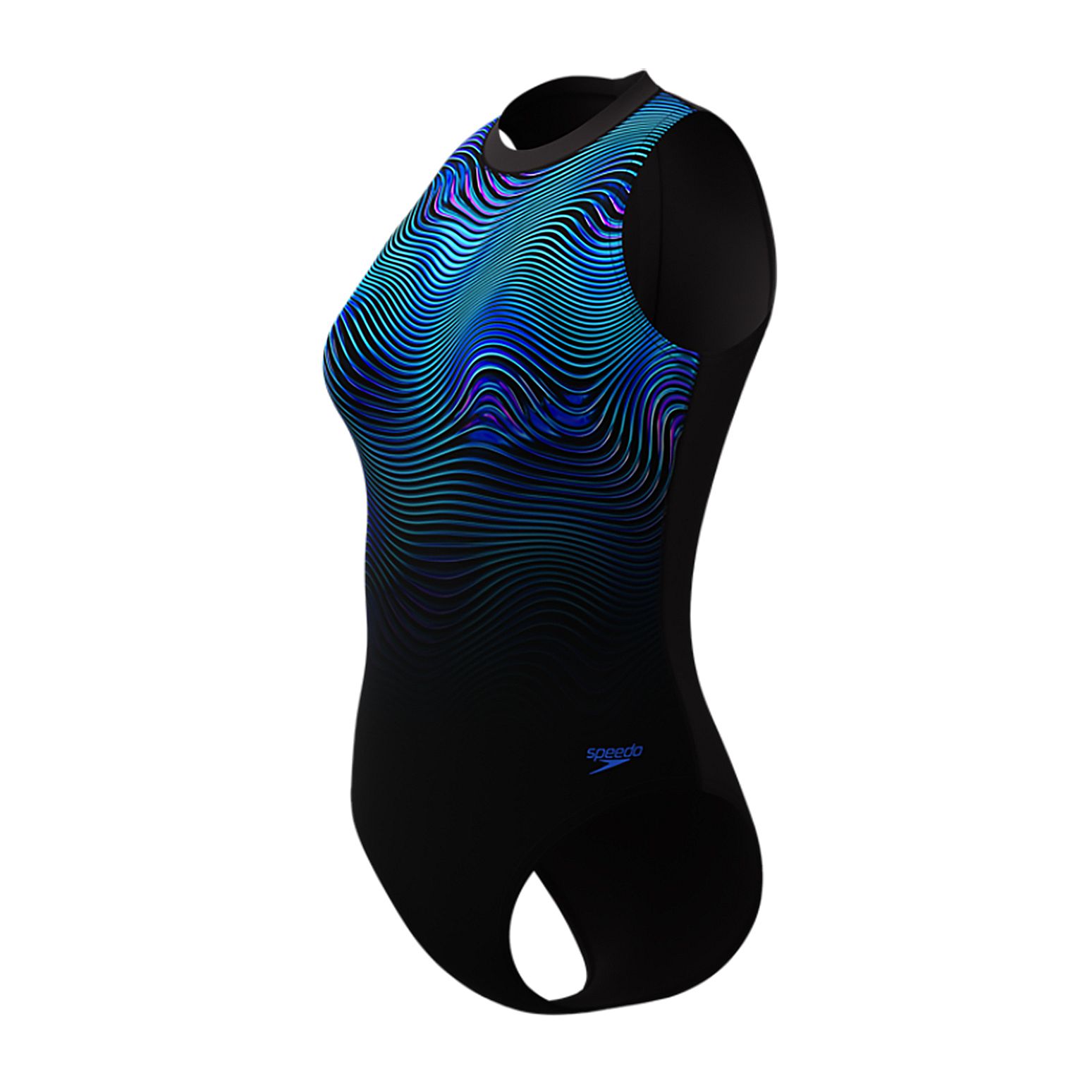 A000265002-Speedo-Print-Hydrasuit-badpak-zwartblauw-dames-afbeelding-1