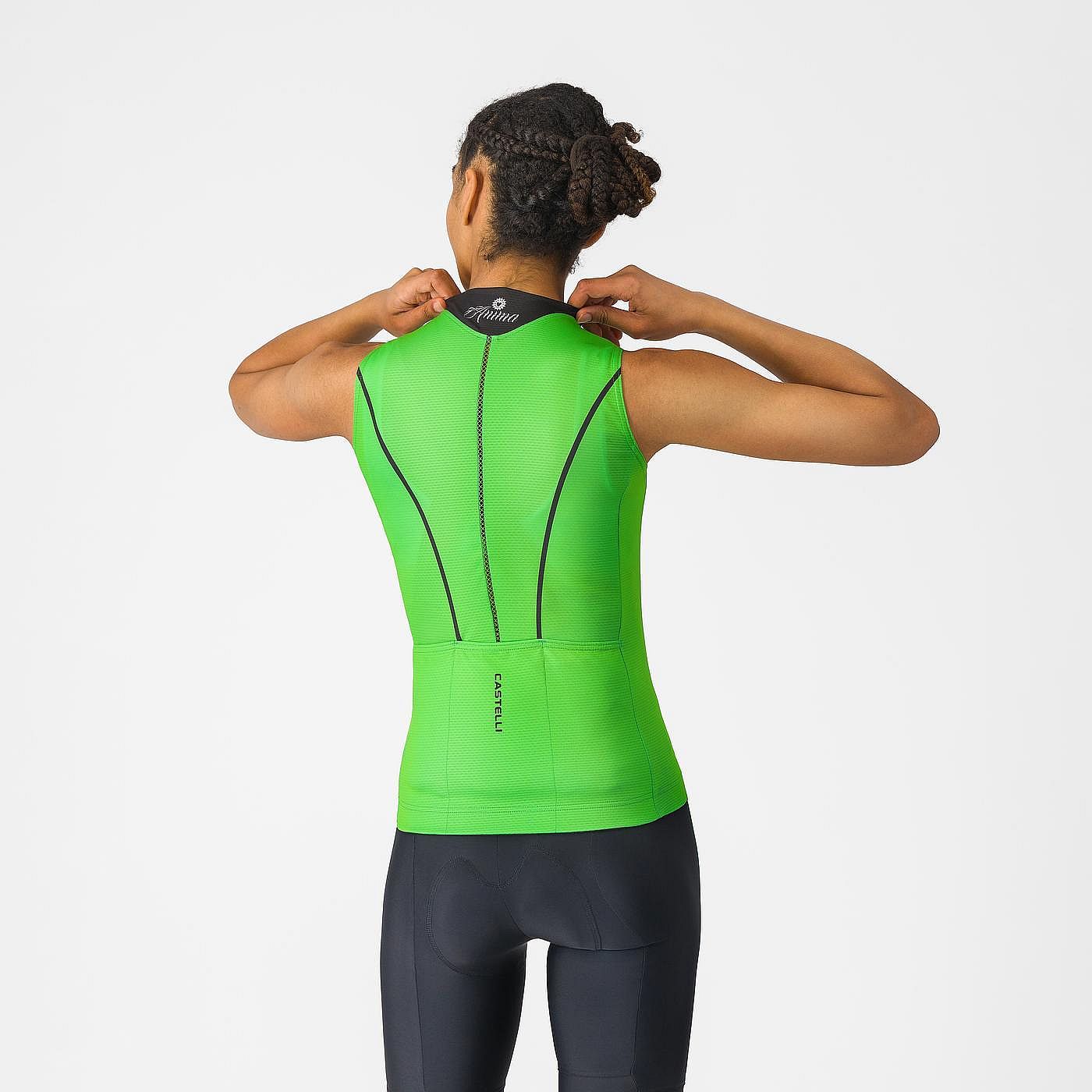 141120-Castelli-anima-flow-sleeveless-kelly-greenblack-dames-afbeelding-2