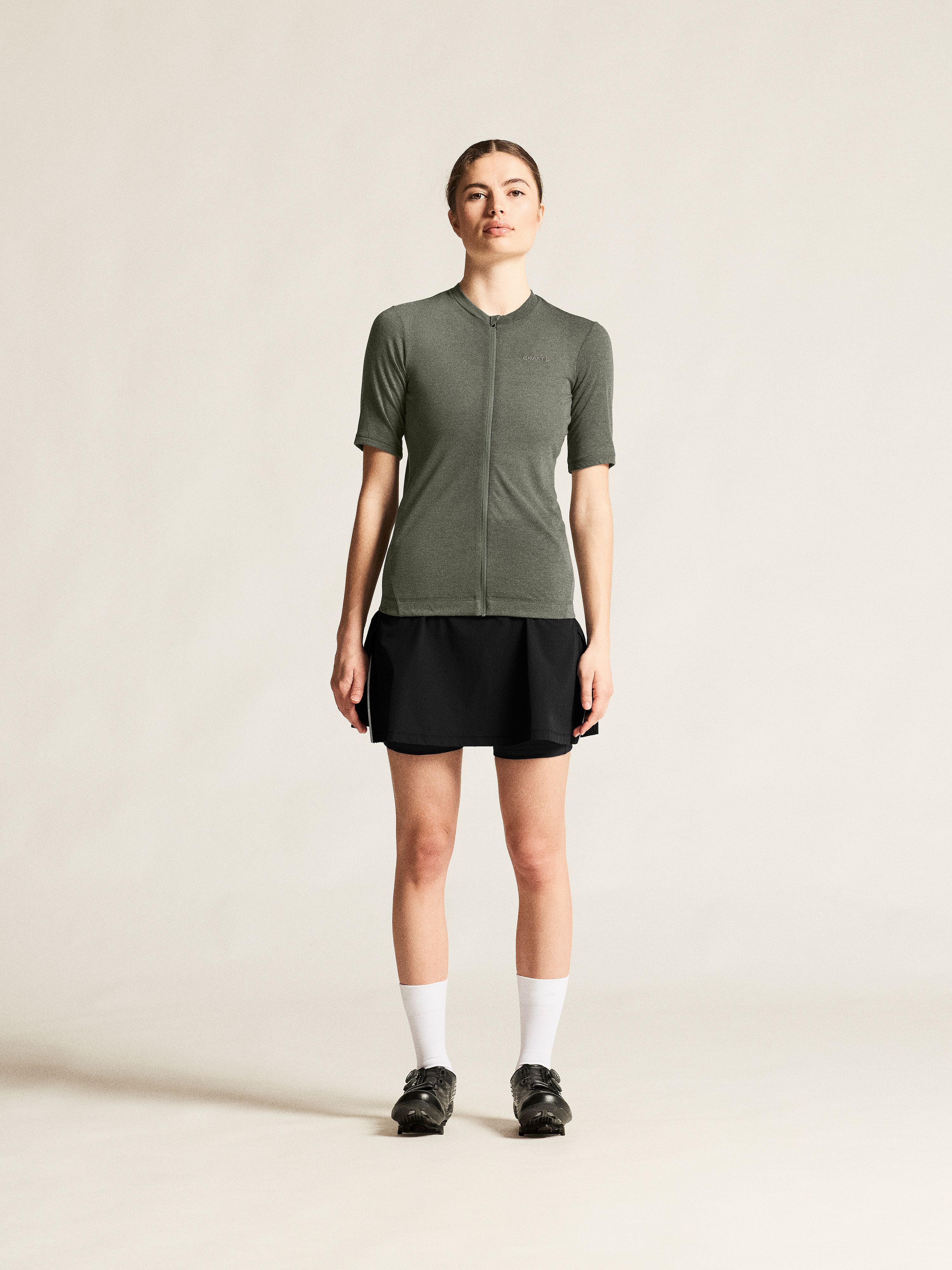 142999-Craft-everyday-wool-korte-mouw-fietsshirt-dames-leaf-melange-afbeelding-3