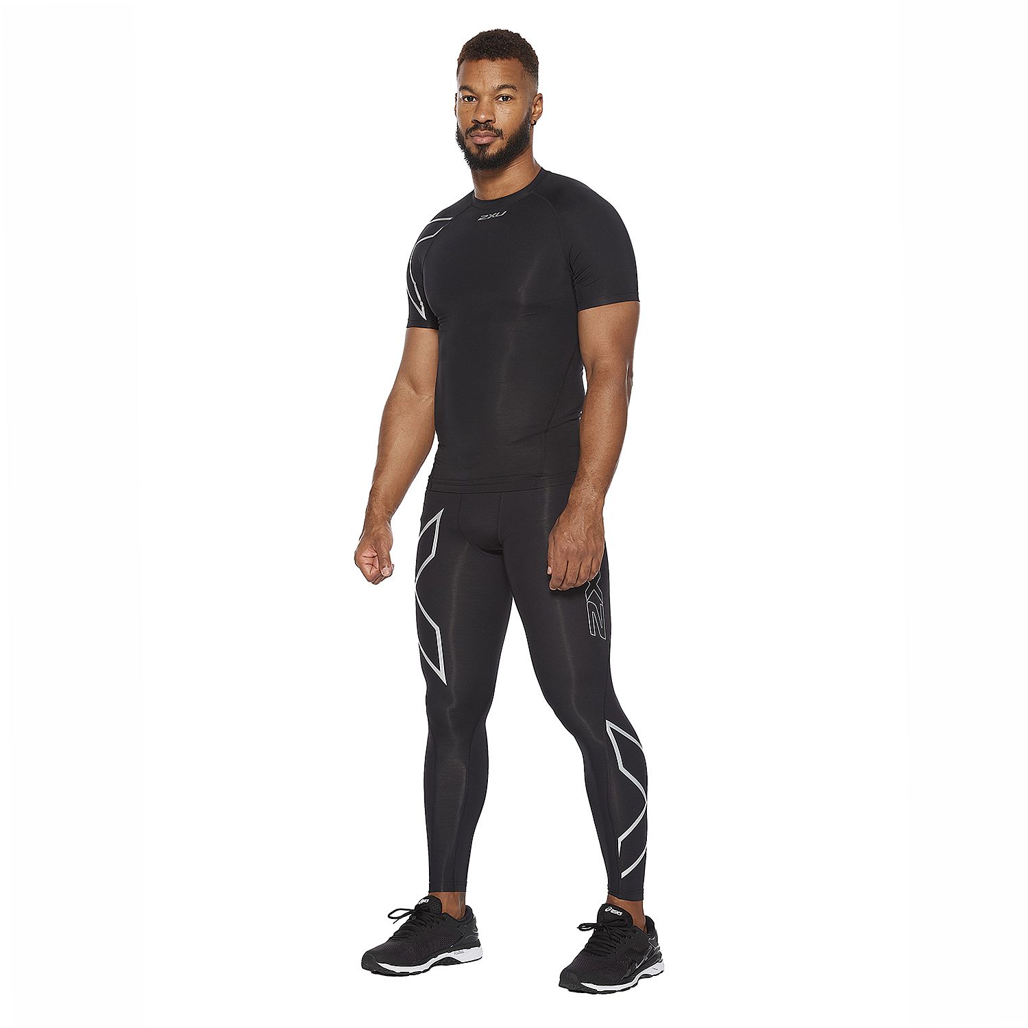141811-2XU-Core-Compression-hardloopshirt-korte-mouw-BlackSilver-heren-afbeelding-7