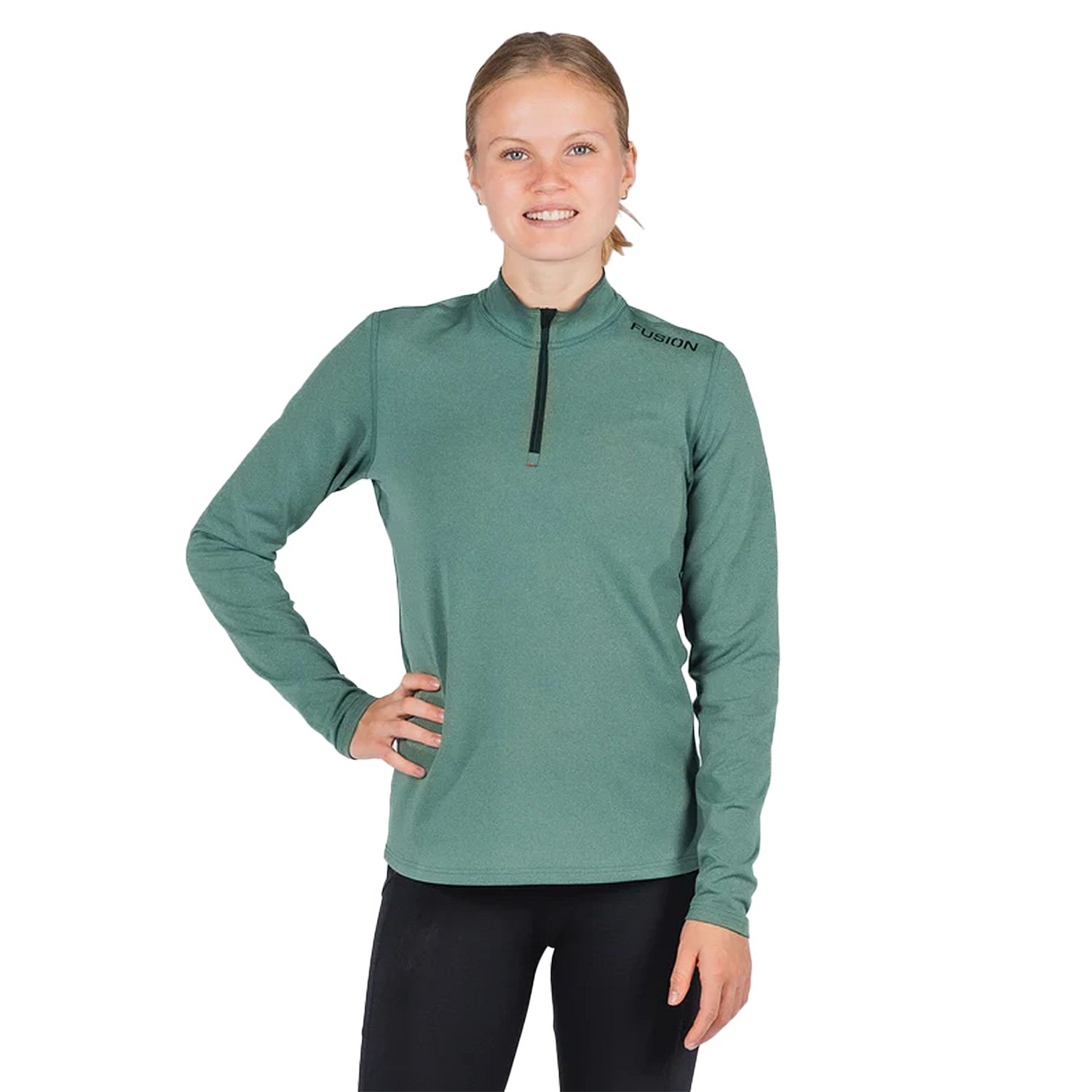 94477-Fusion-C3-Zip-Neck-groen-dames-afbeelding-1