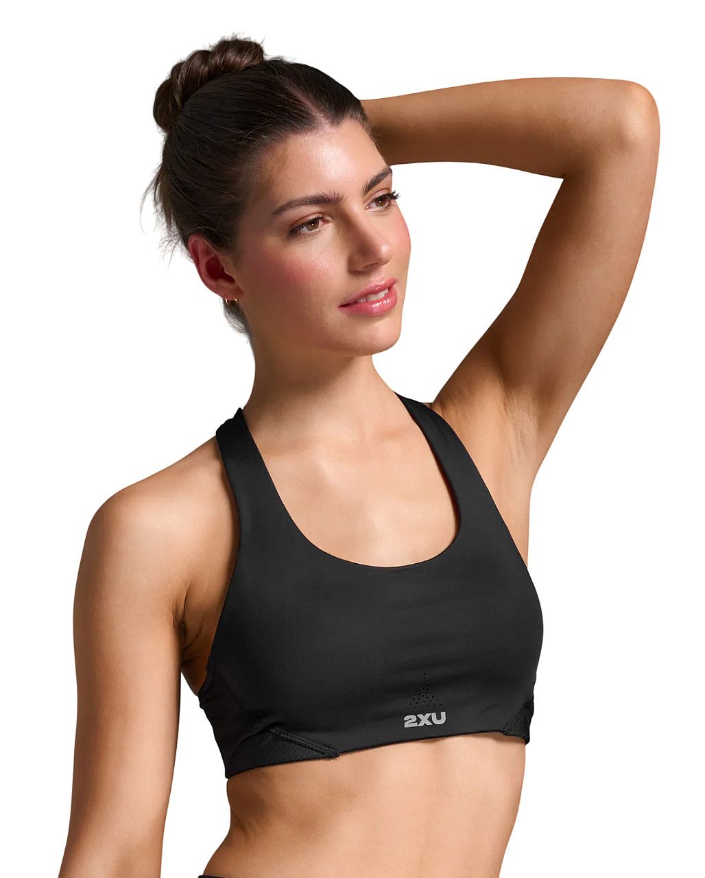 113668-2XU-Aero-Mesh-Medium-Impact-Bra-BlackSilver-Reflective-Dames-afbeelding-1