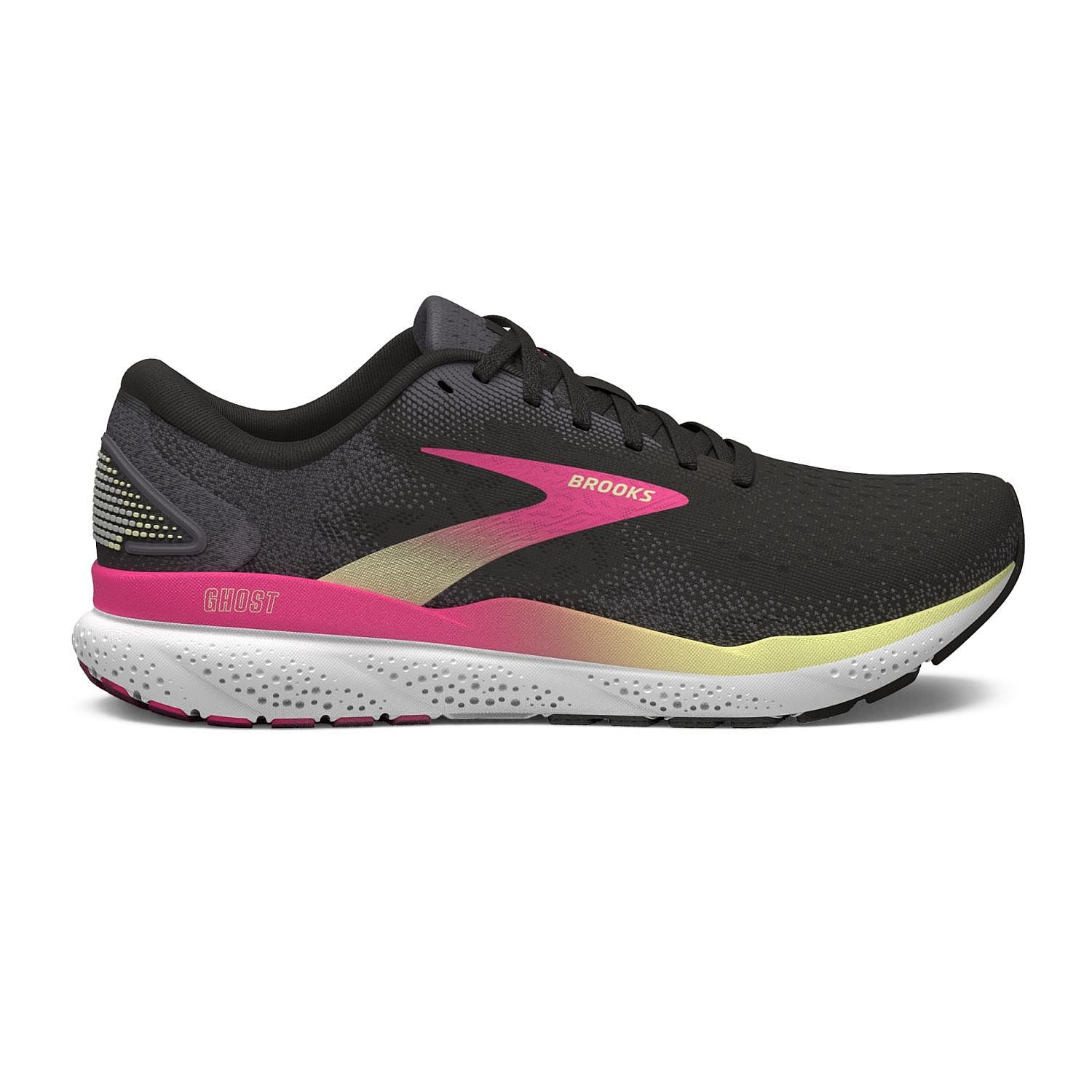 1204071B074-Brooks-Ghost-16-hardloopschoenen-zwartwitroze-dames-afbeelding-1