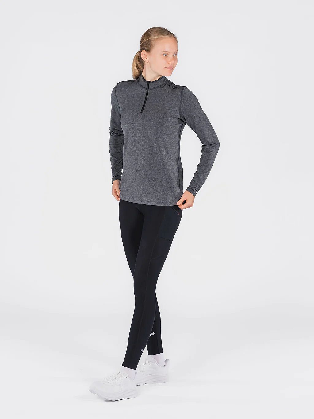 94466-Fusion-C3-Zip-Neck-donkergrijs-dames-afbeelding-4