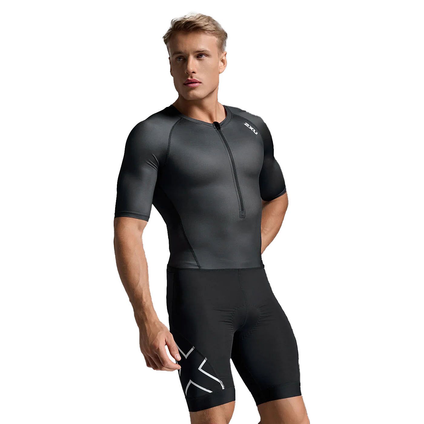 113356-2XU-Core-Sleeved-Trisuit-BlackWhite-Heren-afbeelding-1