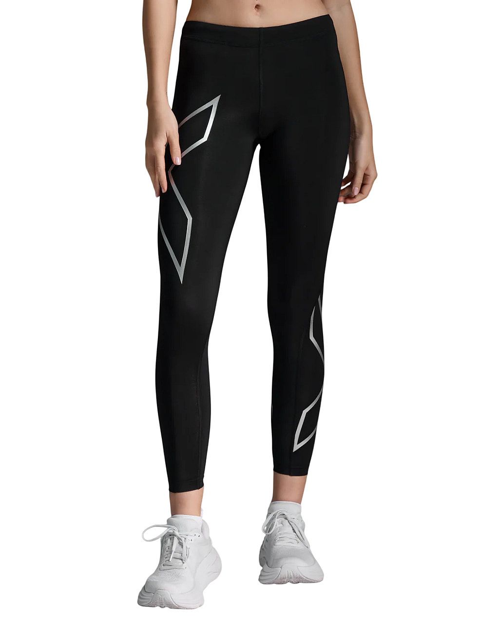 113083-2XU-Core-Compression-hardloopsbroek-BlackSilver-Dames-afbeelding-1