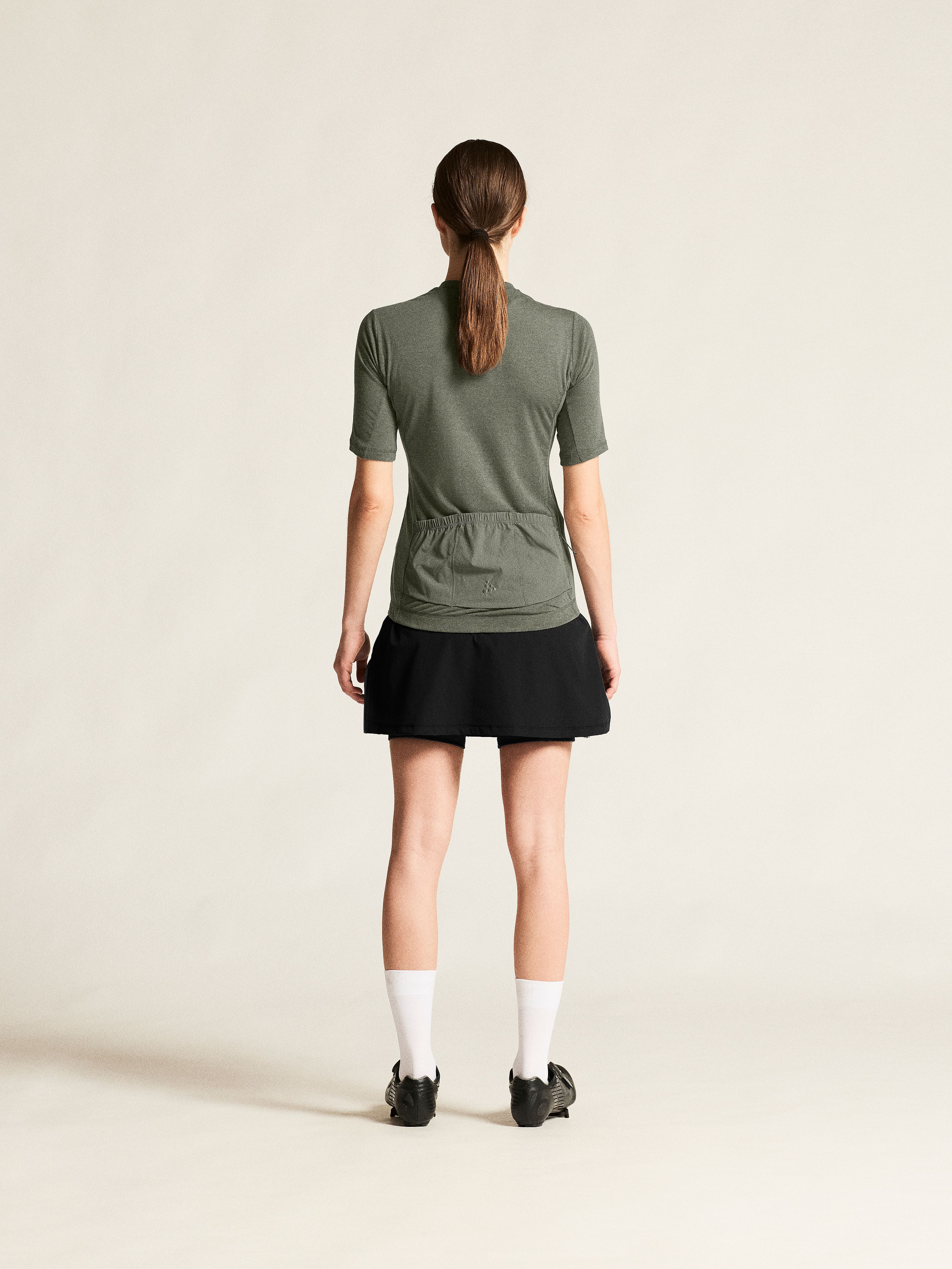 143000-Craft-everyday-wool-korte-mouw-fietsshirt-dames-leaf-melange-afbeelding-5