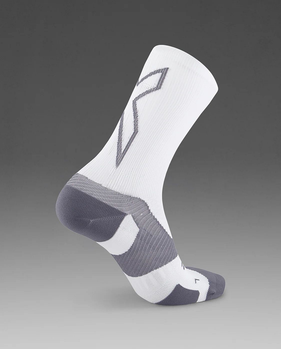 113756-2XU-Vectr-Light-Cushion-Crew-hardloopsokken-WhiteGrey-unisex-afbeelding-2