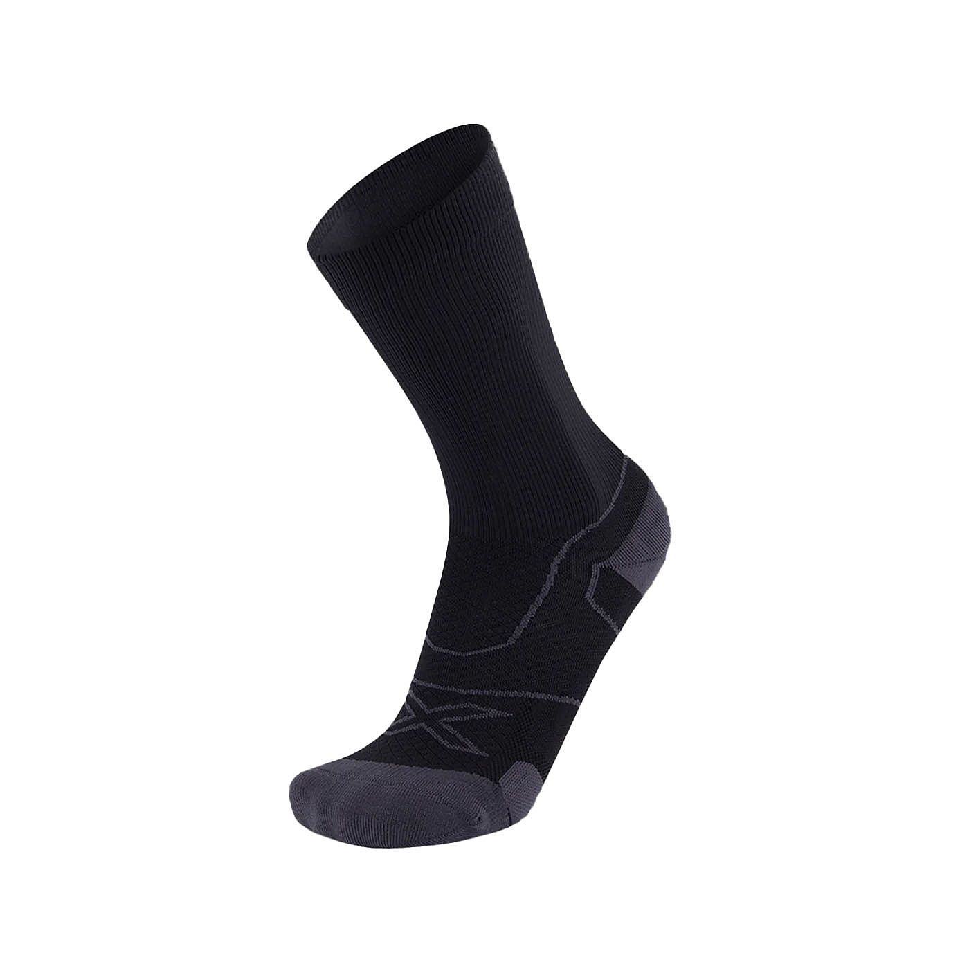 UA5053E-BLKTTM-2XU-Vectr-Cushion-Crew-hardloopsokken-BlackTitanium-unisex-afbeelding-1