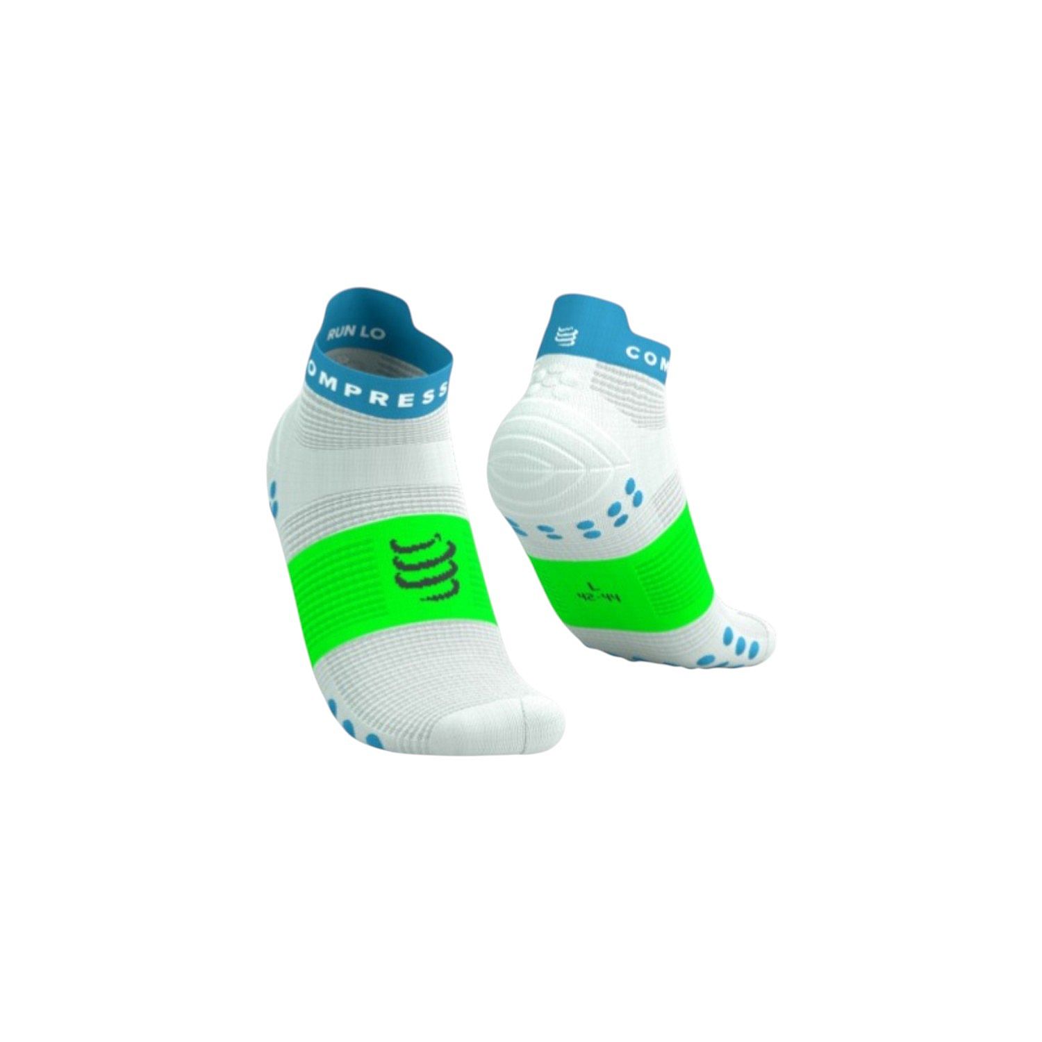 140253-Compressport-Pro-racing-v4.0-low-hardloopsokken-witgroen-afbeelding-1