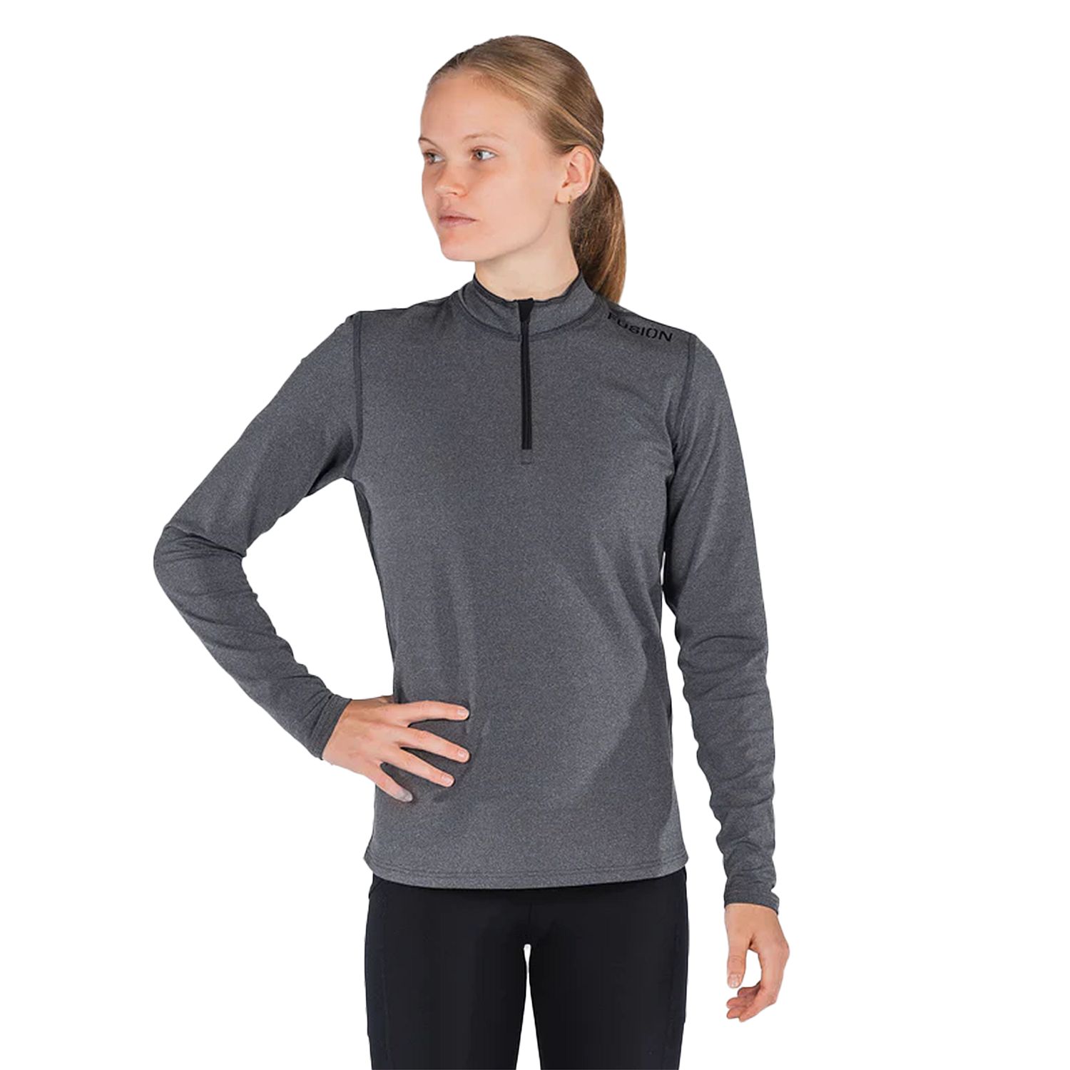 94466-Fusion-C3-Zip-Neck-donkergrijs-dames-afbeelding-1