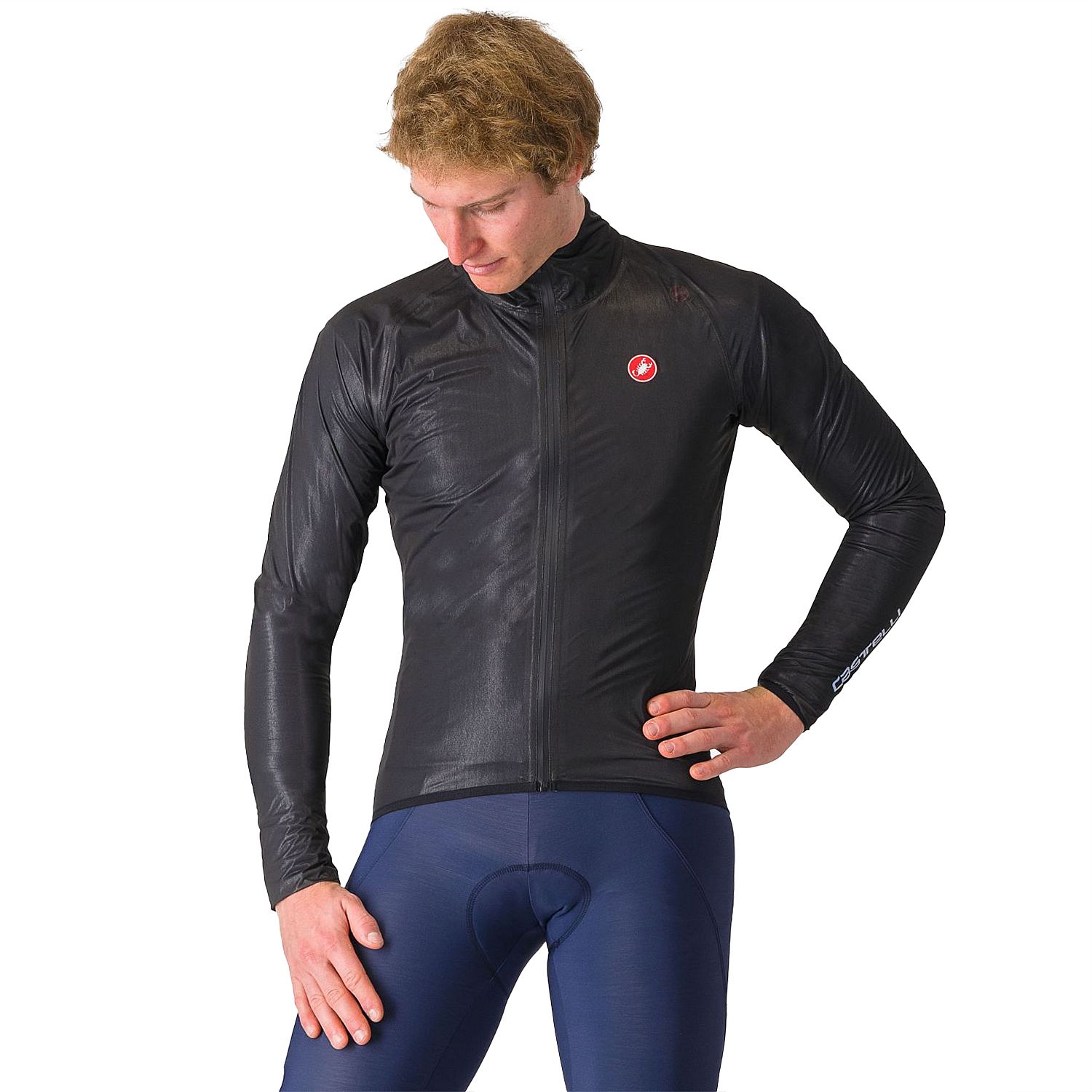 103464-Castelli-Squall-shell-jacket-lange-mouw-light-blacksilver-gray-heren-afbeelding-1