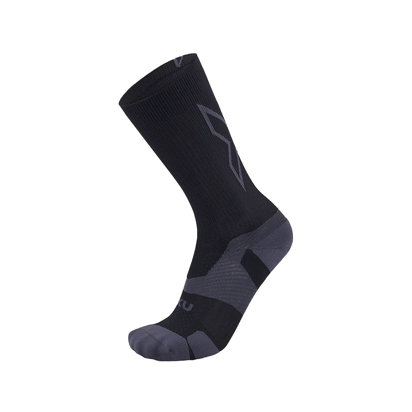 113750-2XU-Vectr-Light-Cushion-Crew-hardloopsokken-BlackTitanium-unisex-afbeelding-1