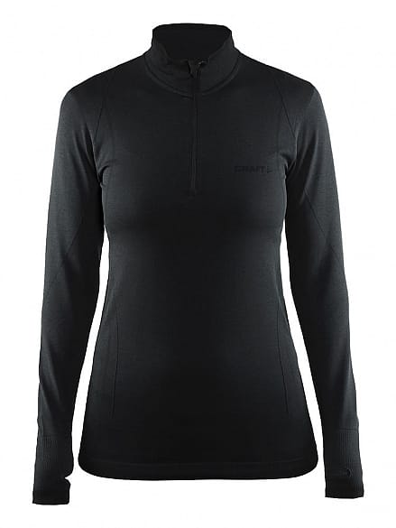 82855-Craft-Active-Comfort-Zip-lange-mouw-ondershirt-zwartsolid-dames-afbeelding-1