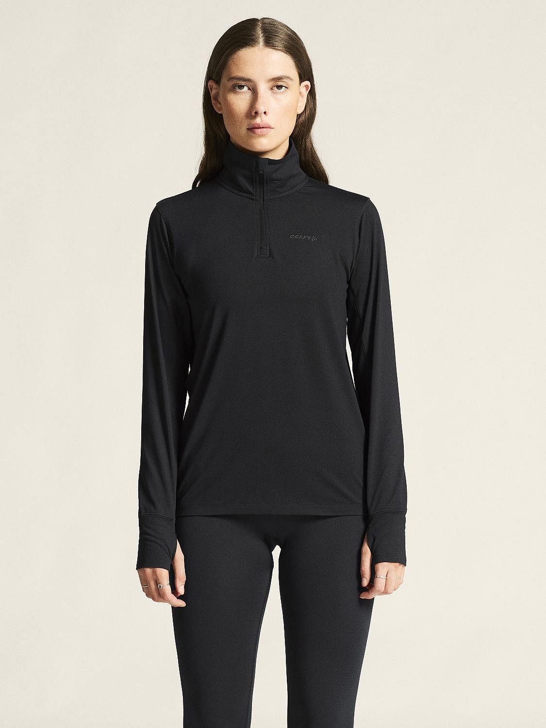 119378-Craft-Flow-Half-Zip-ondershirt-lange-mouw-zwart-dames-afbeelding-2