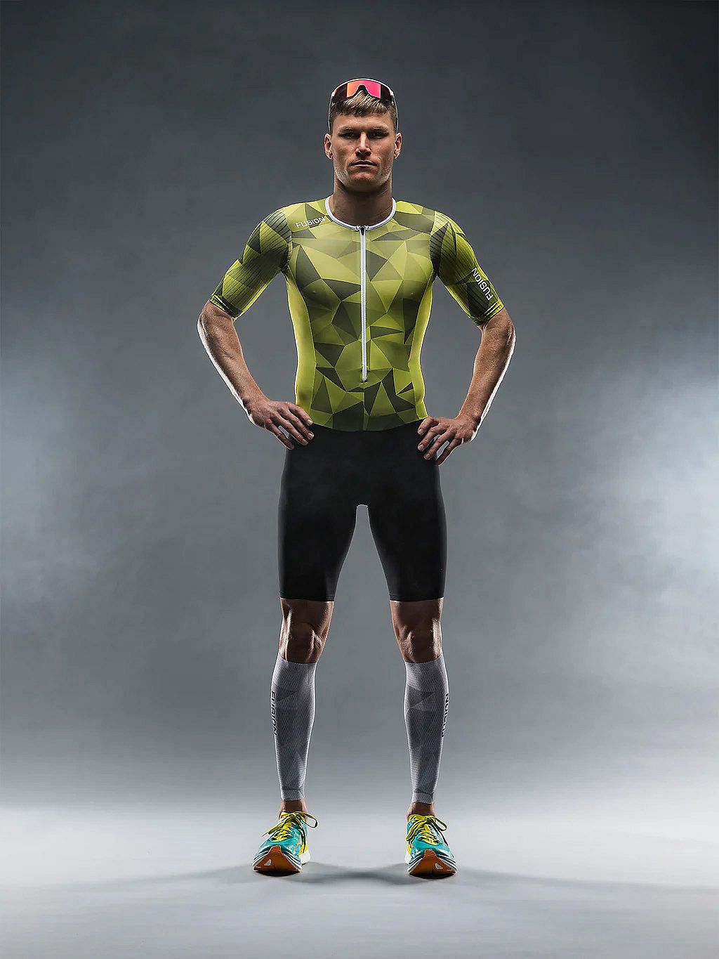 99989-Fusion-TEMPO-One-Suit-korte-mouw-lime-unisex-afbeelding-2