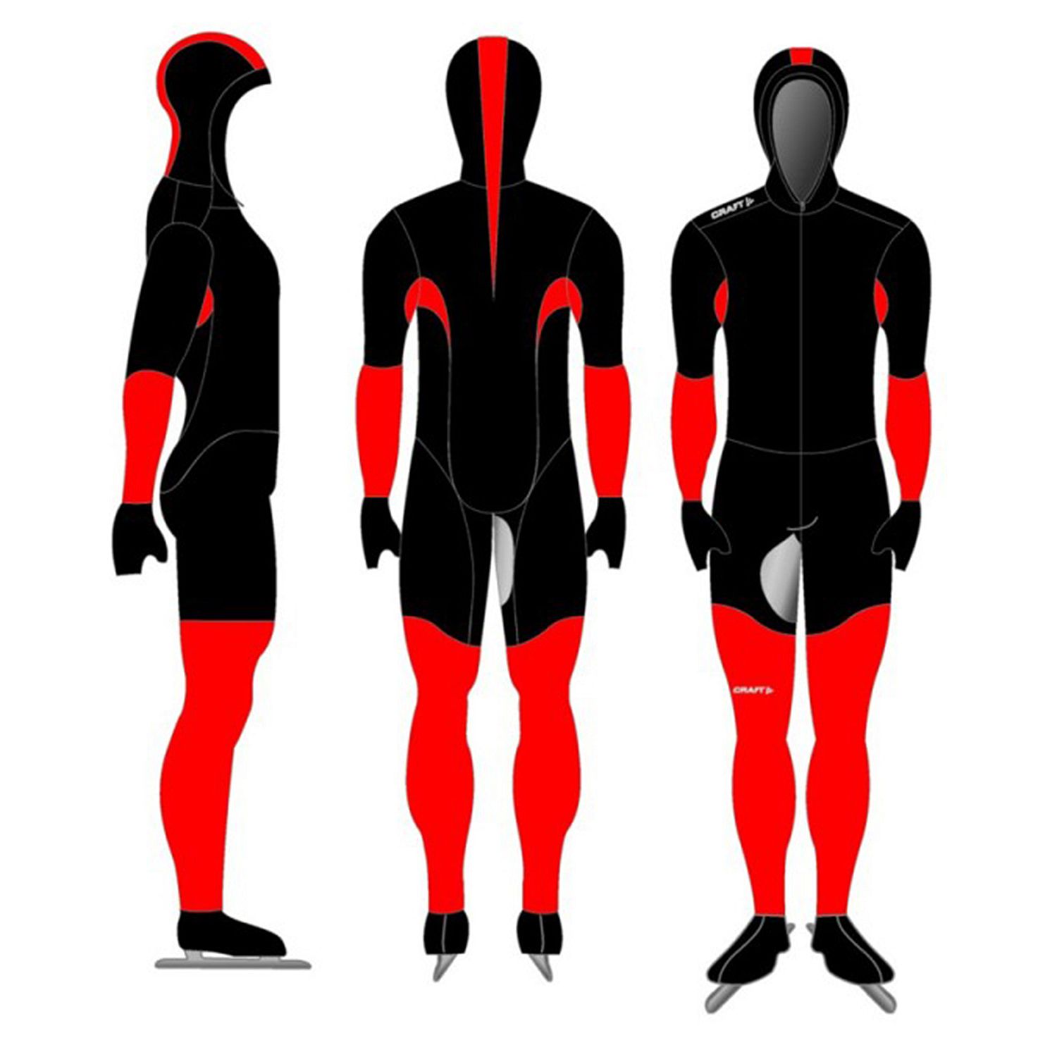 56786-Craft-Speed-schaatspak-CB-zwartrood-unisex-afbeelding-1