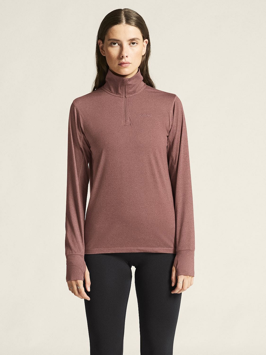 119400-Craft-Flow-Half-Zip-ondershirt-lange-mouw-roze-dames-afbeelding-2