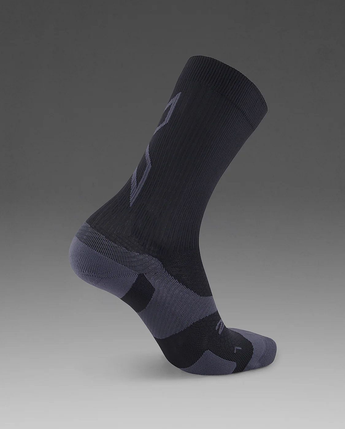113750-2XU-Vectr-Light-Cushion-Crew-hardloopsokken-BlackTitanium-unisex-afbeelding-2