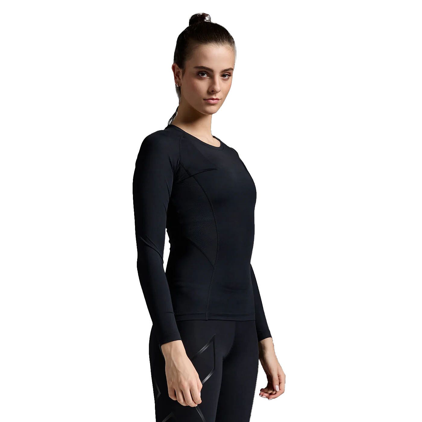 113064-2XU-Core-Compression-hardloopshirt-lange-mouw-BlackNo-Logo-Dames-afbeelding-1