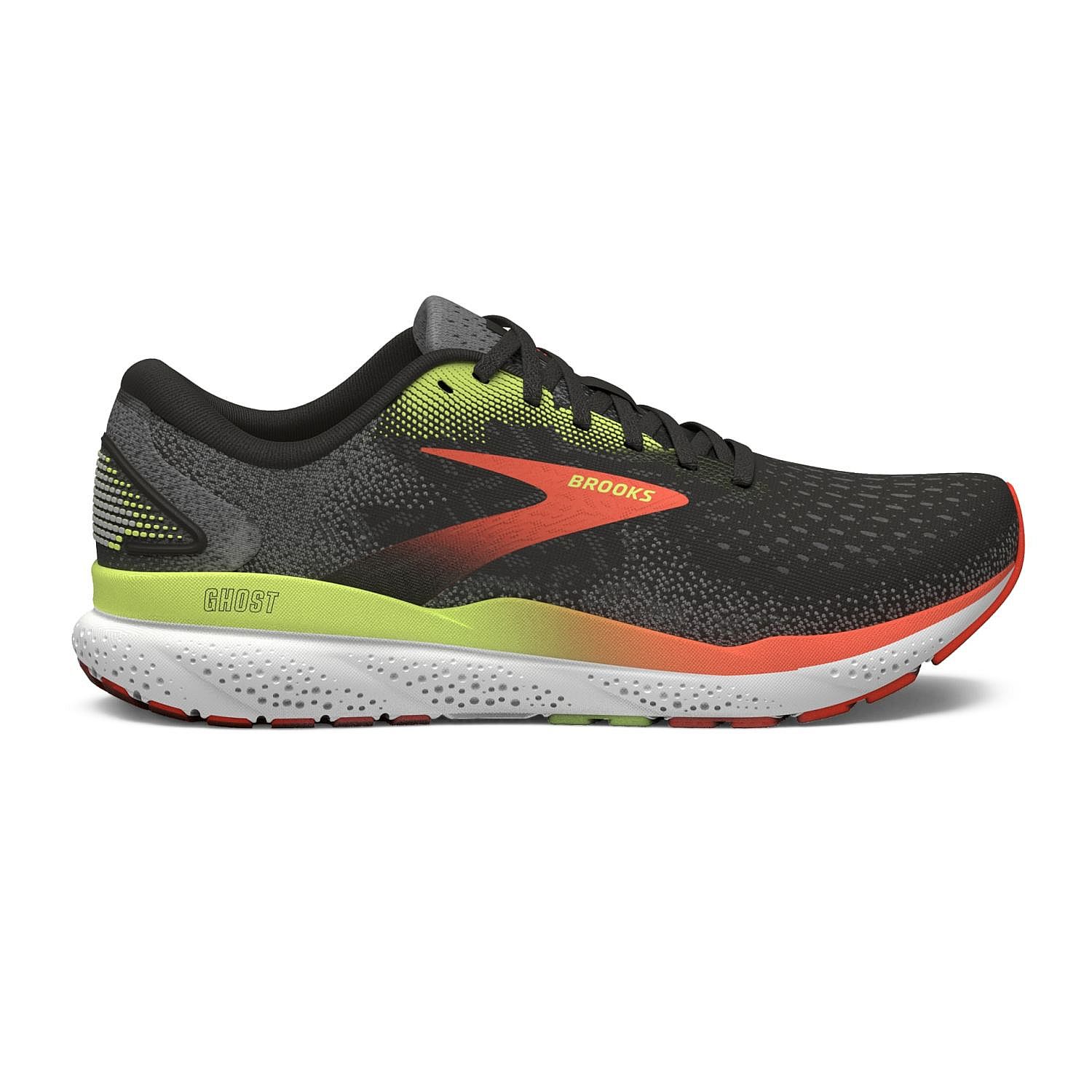 1104181D049-Brooks-Ghost-16-hardloopschoenen-zwartmanderin-roodgroen-heren-afbeelding-1