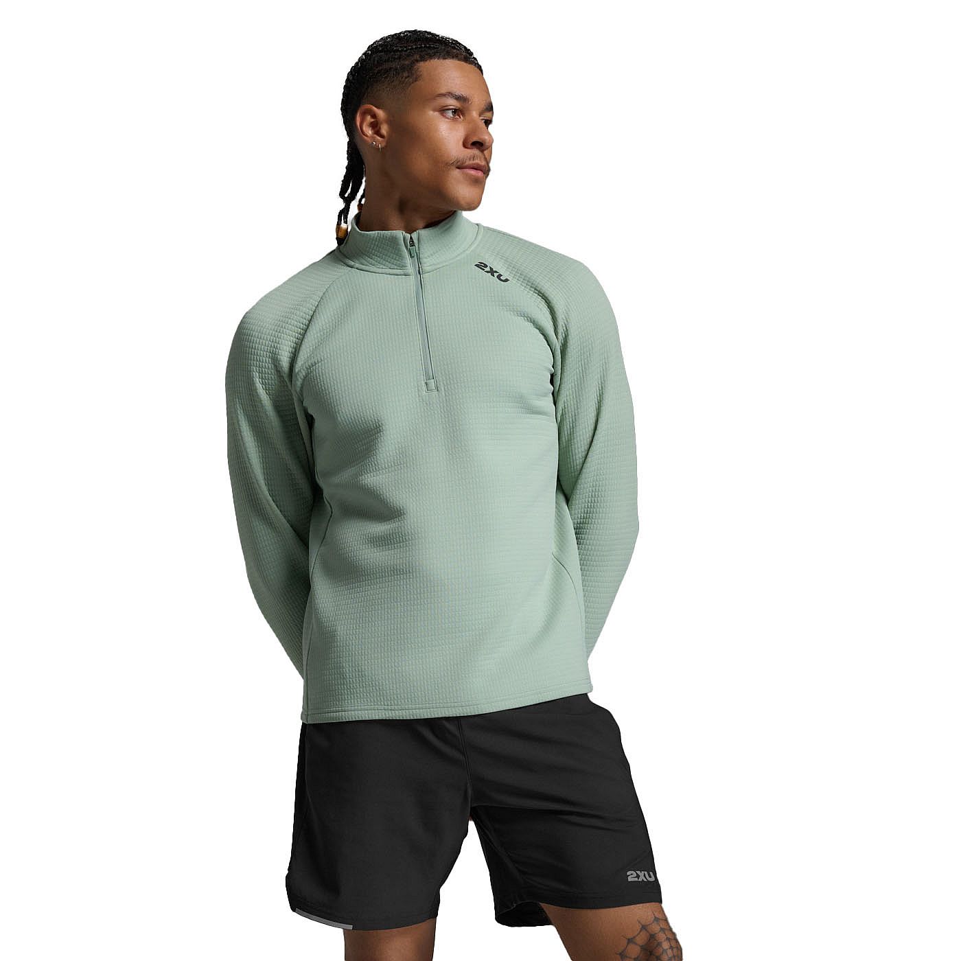 113624-2XU-Ignition-Hyper-Haptic-14-Zip-EucalyptusBlack-Reflective-Heren-afbeelding-1