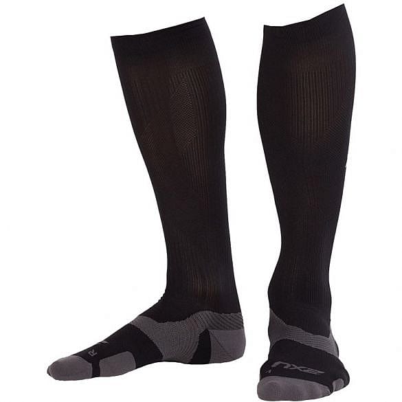113796-2XU-Vectr-Light-Cushion-hardloopsokkken-lang-BlackTitanium-unisex-afbeelding-1