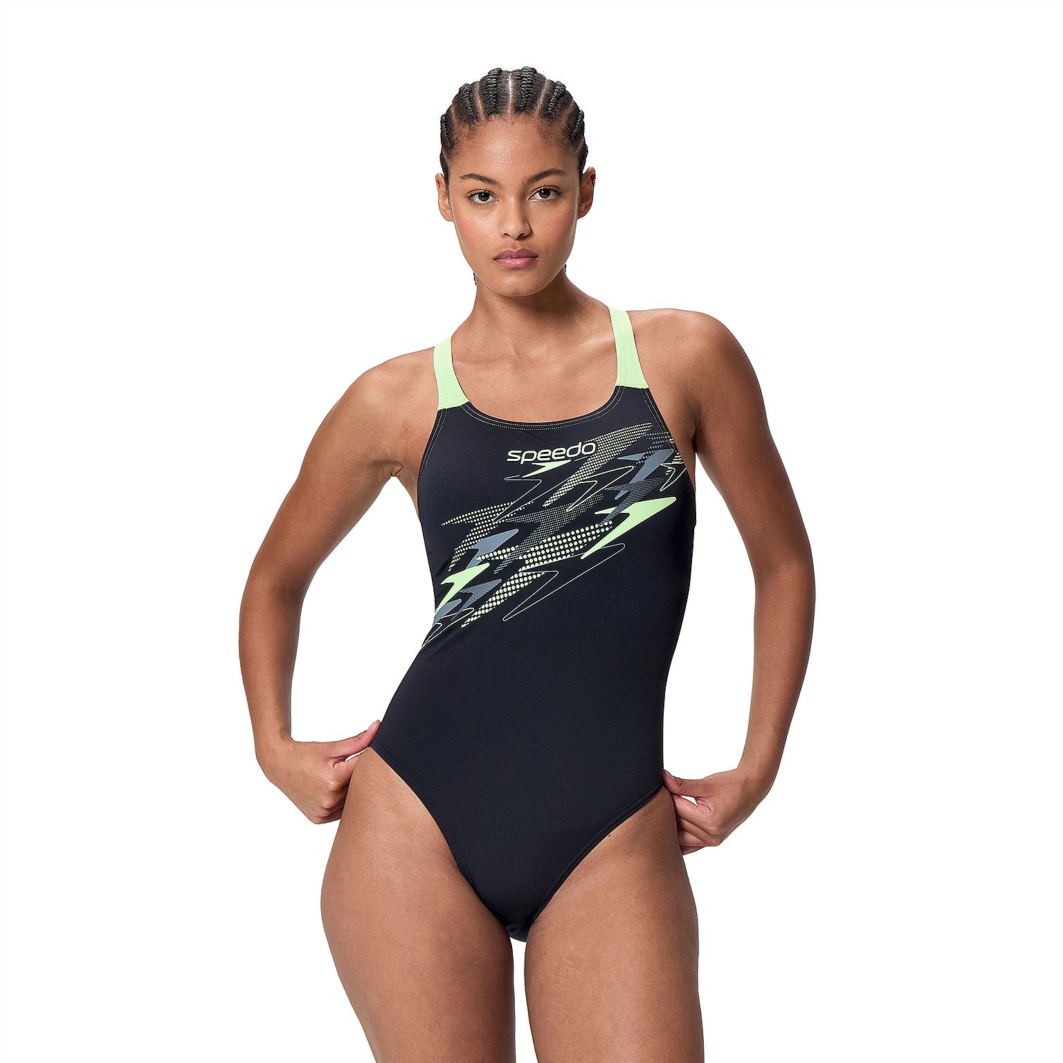 143517-Speedo-Medley-Logo-Medalist-badpak-zwartgroen-dames-afbeelding-2