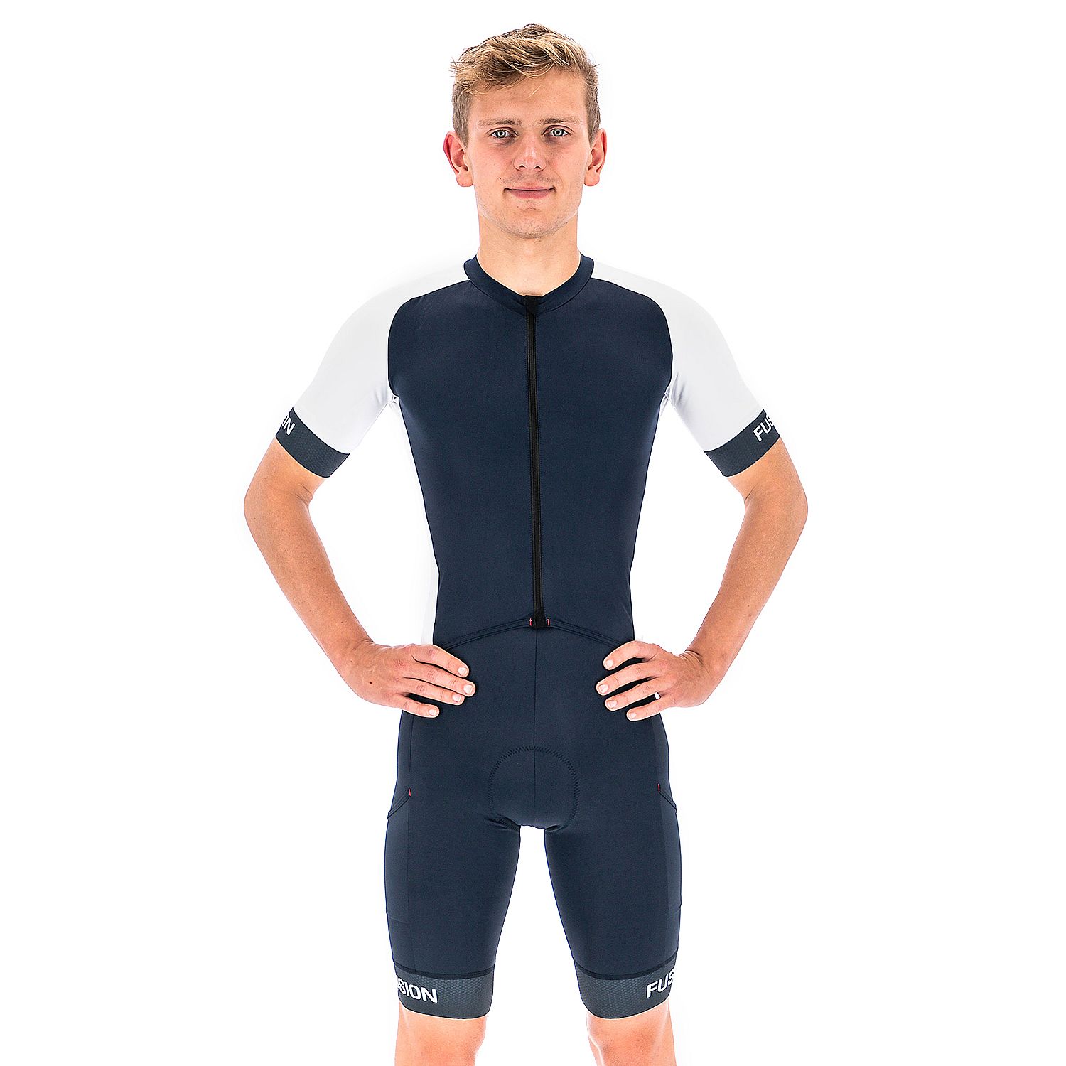 88220-Fusion-TEMPO-Three-Suit-korte-mouw-blauwwit-Unisex-afbeelding-1