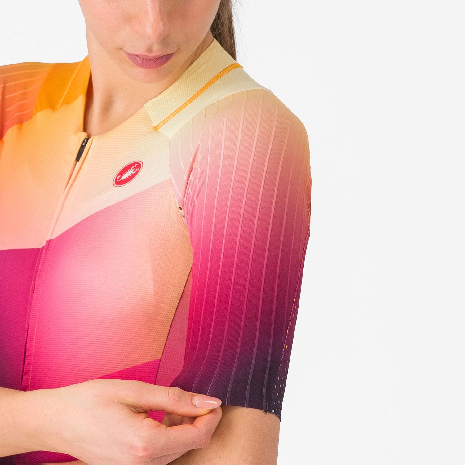 109314-Castelli-free-sanremo-3-suit-short-sleeve-zwart-oranje-dames-afbeelding-6