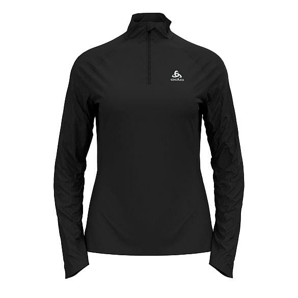 72220-Odlo-Essential-Ceramiwarm-zip-hardloopshirt-lange-mouw-zwart-dames-afbeelding-1