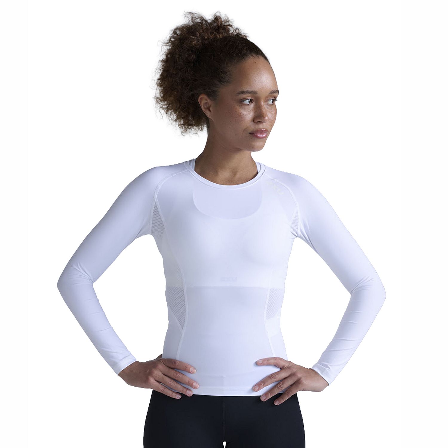 141901-2XU-Core-Compression-hardloopshirt-lange-mouw-White-dames-afbeelding-4