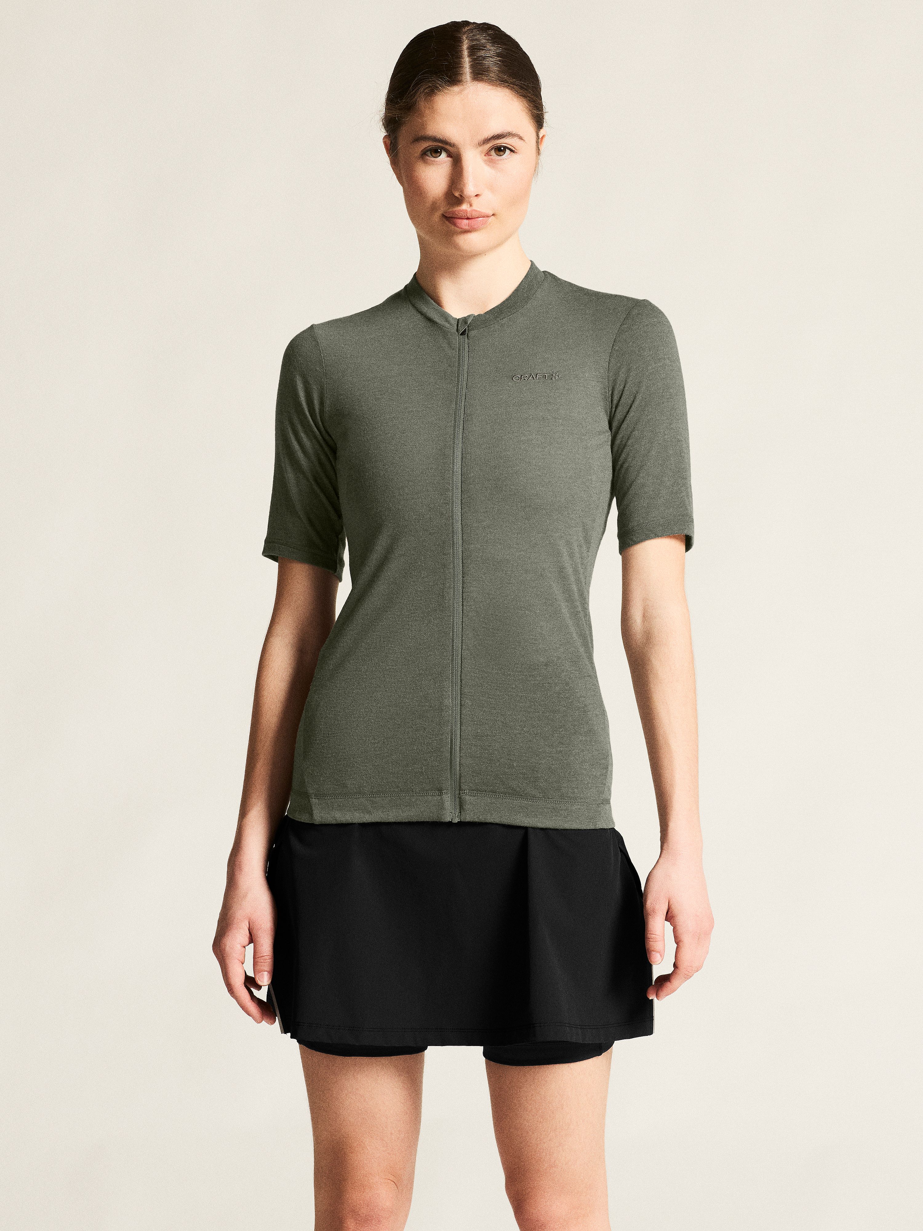 142999-Craft-everyday-wool-korte-mouw-fietsshirt-dames-leaf-melange-afbeelding-6