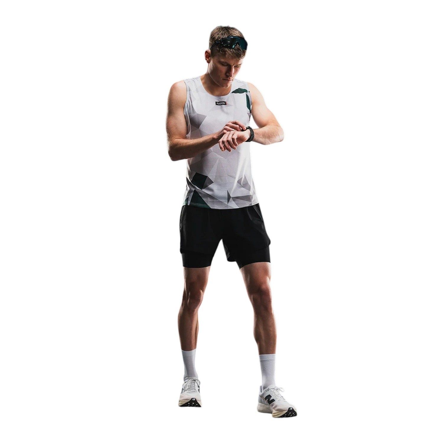 1127-GRN-Fusion-Run-Singlet-groen-unisex-afbeelding-1