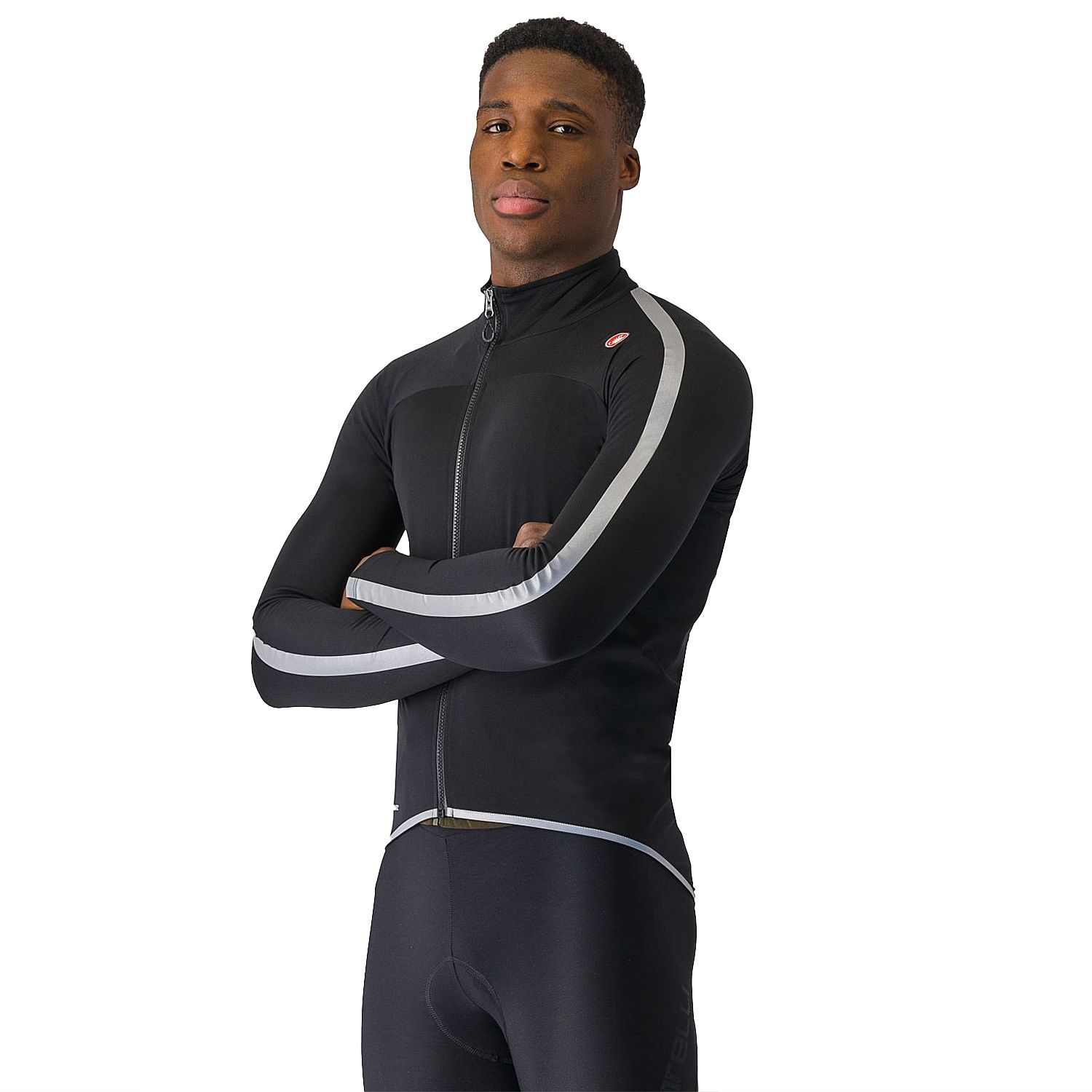 103449-Castelli-Ultra-rain-cape-lange-mouw-blacksilver-reflex-afbeelding-1