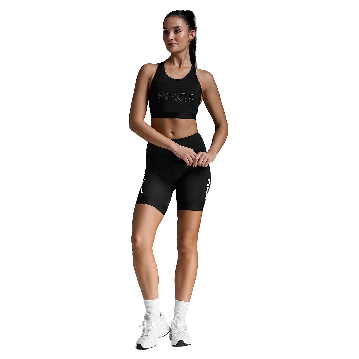 112705-2XU-Core-Tri-6-Inch-Shorts-BlackWhite-Dames-afbeelding-7