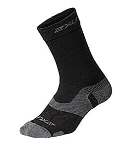 63672-2XU-Vectr-merino-LC-crew-compressie-hoge-sokken-zwartgrijs-afbeelding-1