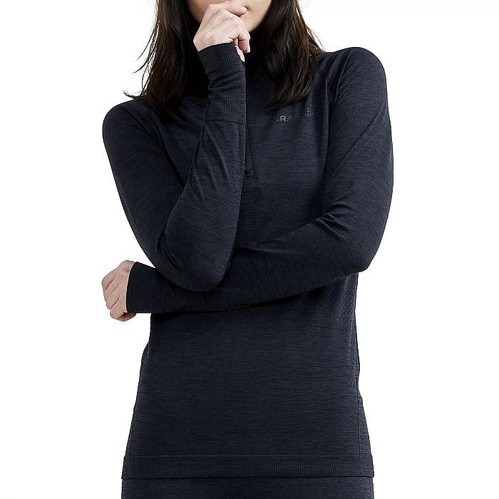 80982-Craft-Core-dry-active-comfort-shirt-lange-mouw-half-zip-zwart-dames-afbeelding-2