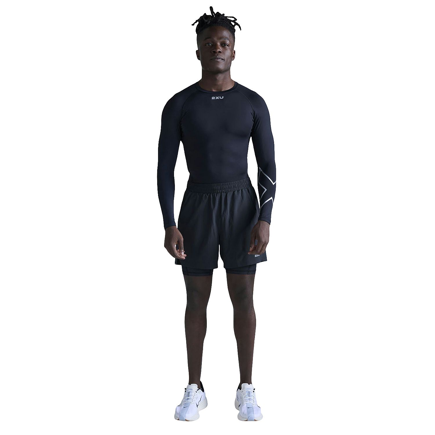 141791-2XU-Core-Compression-hardloopshirt-lange-mouw-BlackSilver-heren-afbeelding-1