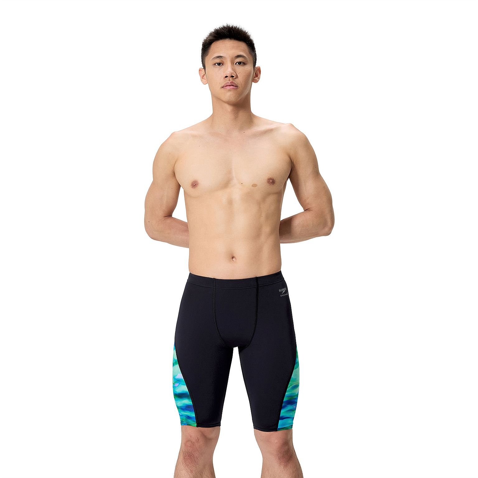 143557-Speedo-Spliced-Printed-jammer-zwartgroen-heren-afbeelding-2